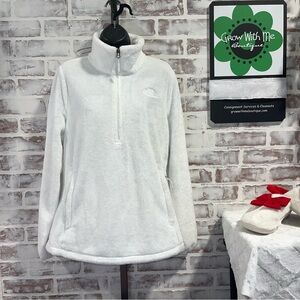 The north face women’s White Fleece Pullover 1/2 zip large